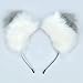Ears Headband Cat Fox Kitten Fur Ears Hair Bands Anime Party Costume Kitty Cosplay Headband for Halloween Christmas or Kitten Theme Party Costume (Gray and White)