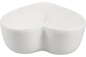 Cabilock Heart Shaped Ceramic Serving Bowl White Small Candy Dish Porcelain Snack Plate for Valentine’s Day