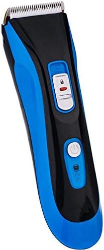 Yunqir Powerful Vacuum Cleaner Professional Hair Clipper Cordless Clippers Hair Trimmer Beard Shaver Electric Haircut Kit Ceramic Blade Waterproof Rechargeable Battery Crevice Tool (Color : Blue)