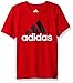 adidas Boys' Little Short Sleeve Logo Tee Shirt, Red, 6