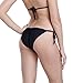 CROSS1946 Sexy Brazilian Ruched Semi Thong Bikini Bottom Women Tie Side By UPS M;Black