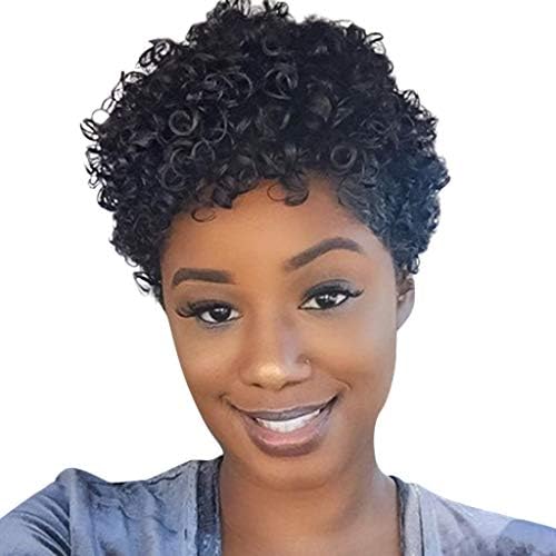 Elleddy Fashion Women's Curly Wave Hair Wigs Wavy Short Wig Black New