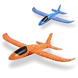EPP Foam Airplane 2 Pcs,Outdoor Game Flying Toys for 3 4 5 6 7+ Year Old Boys Girls, Christmas Toys Gifts Present for Kids Children