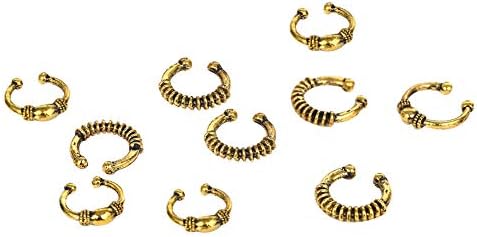 Hair Clips clifcragrocl Shell Starfish Hair Styling Braiding Dreadlocks Alloy Ring Braid Hoop Headwear - Antique Golden Circle