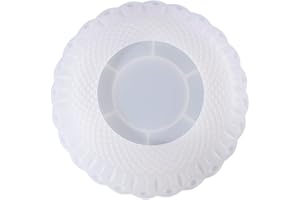NUOBESTY Crystal Epoxy Resin Mold Large Lace Edge Fruit Bowl Silicone Tray Mold for Snack Storage and Serving