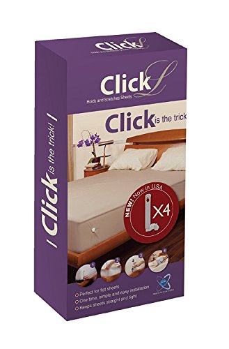 Bed Sheet Fasteners Pack Of 4 By ClickL – Innovative, L Shaped, Clip & Peg Holders – Keep The Sheet Taut & In 