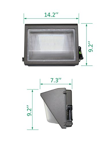 LED Wall Pack 100W, Adjustable Dusk-to-Dawn Photocell, 300-400W HPS/MH Replacement, IP65 Rated Waterproof Outdoor Commercial Lighting Fixture, 5000K 12500lm 10-Year Warranty by Kadision - Thumbnail 3