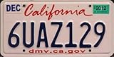 California DMV.CA.GOV license plate blue numbers on white