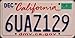 California DMV.CA.GOV license plate blue numbers on white