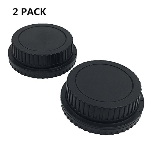 HomyWord 2 PACK Body Cap & Camera Rear Len Cover Set For All Canon EF-S EOS Mark II, III, IV, 7D Mark II D30, D60, 10D, 20D, 20DA, 30D, 40D, 5D, Rebel XT, XTi, XSi, T1, T1i, T2i, T3, T3i, T4, T4i, T5i