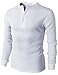 H2H Originals Men's Cotton Long Sleeve Henley White US S/Asia M (CMTTL045)