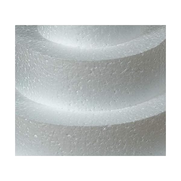 MCE-Commerce Styropor Torte Set dreistöckig H 5cm, 10cm; 15cm; 20cm, Weiß, 20x15cm – Bild 5