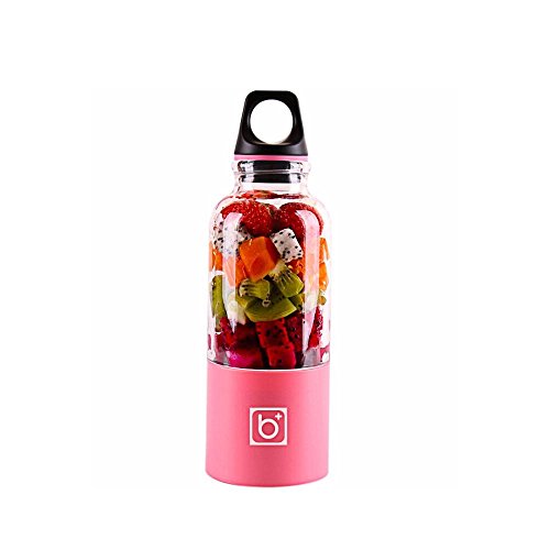 Portable Electric Juicer Cup,niceEshop USB Rechargeable Electric Automatic Vegetables Fruit Juice Maker Cup Blender Mixer Bottle for Travelling Outdoors, 500ml