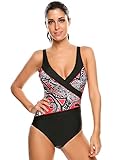 Ekouaer Womens One Piece Swimsuit Tummy Control Monokini Bathing Suit