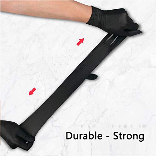 NOSAME Disposable Nitrile Gloves-5 mil Thick,Latex Free,Powder Free,Textured,Black,Large,Non-sterile,Exam,Cleaning Professional Grade for Automotive,Food Handling,BBQ,Dishwashing,Painting (Black, L)