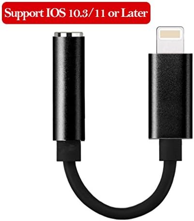 3.5 mm Lightning Jack Earphone Adapter for iPhone X 8/ 8 Plus 7/7 Plus. Connector Lightning to 3.5mm AUX Female Audio Jack Headphone Extender Adaptor.Support iOS 10.3/11 or Later No call function.
