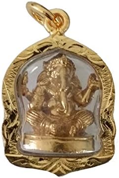 San Jewelry OM Lord Ganesha Talisman Hindu God Holy Amulet Pendant Case Gold