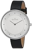 Skagen Women's SKW2232 Gitte Stainless Steel Watch with Black Leather Band