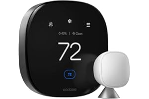 ecobee Smart Thermostat Premium with Smart Sensor and Air Quality Monitor - Programmable Wifi Thermostat - Works with Siri, Alexa, Google Assistant