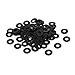 uxcell M4 x 10mm x 1mm Black Zinc Plated Flat Washers Spacers Fastener 100PCS