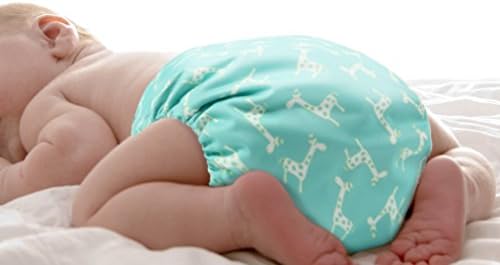 anmababy 4 pack adjustable size waterproof washable pocket cloth diapers with 4 inserts and wet bag