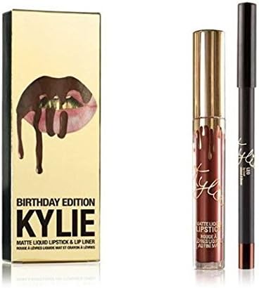 Kylie Jenner Limited Birthday Edition Matte Liquid Lipstick &amp; Lip Liner Makeup Set (LEO)