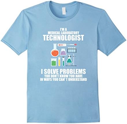 Men's Medical Lab Tech I Solve Problems - Funny T-Shirt XL Baby Blue