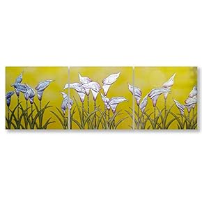 Wall26-3 Panel Canvas Wall Art- Beautiful Flowers -Giclee Painting Wall Bedroom Living Room Home Decoration - 12"x12"x3 Panels