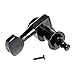 Domybest 6pcs Right Inline Guitar String Locking Tuners Tuning Pegs Machine Heads Black