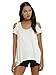 Buankoxy Women's Casual Short Sleeve Cold Shoulder Loose Fit T-Shirt