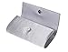 Damara Womens Satin Pleated Clutch Bag Wedding Bridal Prom Evening Handbag,Silver, Large