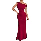 Yknktstc Womens Off The Shoulder Maxi Dress Ruched Fishtail Sexy Bodycon Long Dress for Wedding Guest Party Evening Gown