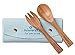 Miniware Natural Mao Bamboo Cutlery Set with Training Spoon, Fork, and Carry Case for Baby Toddler Kids - Promotes Self Feeding | Eco-Friendly Utensils | BPA Free | Modern and Simple Design