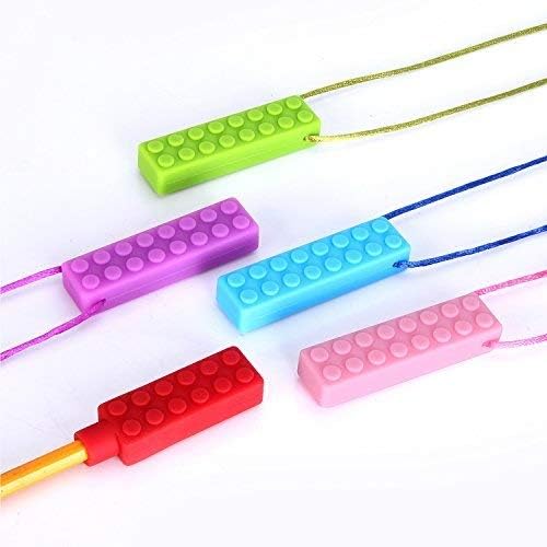 Chew Brick Necklace for Autism ADHD Oral Needs (Blue/Pink/Green/Purple/Red)