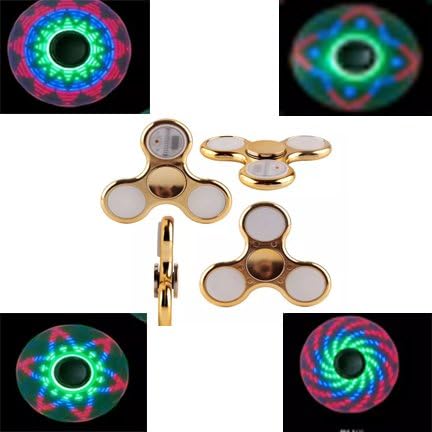 Cool Light Up Fidget Spinner with 11 Different Light Up Designs - The Coolest LED Finger Spinner Toy - Comes in Assorted Colors