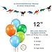 PartyBuzz Dinosaur Party Supplies, 92 Pack Dino Theme Birthday Decorations Set for Boys and Girls - Happy Birthday Banner, Cupcake Toppers, Inflatable T-Rex, Balloons, Temporary Tattoos for Kids