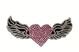 Crystal Heiress Rhinestone Sticker, Heart with Wings, 5.625 by 2.75-Inch, Pink