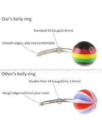 Oasis Plus Wholesale Lot - 100 anillos de ombligo de 14 G para ombligo, de acrílico 316L, acero inoxidable quirúrgico