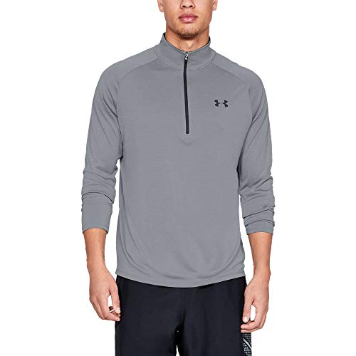 Under Armour Men's Tech 2.0 1/2 Zip-Up, Steel/Black, X-Large Tall