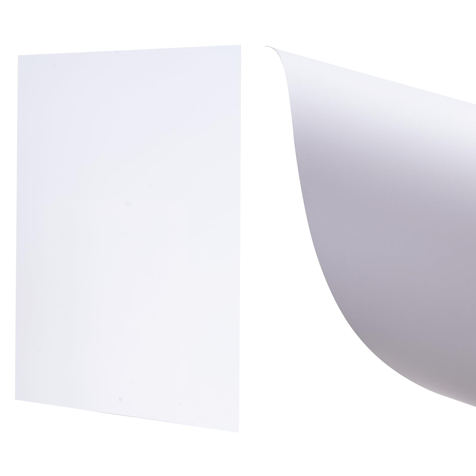 Photo 1 of 10 Pcs A4 Rigid Plastic Sheets 0.5mm Thick - Textured Opaque PVC for Office Signage, Display Boards, Crafting (297mm x 210mm, White)
