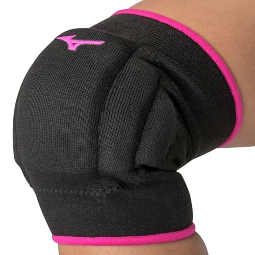 MIZUNO(ミズノ) バレーボール 膝サポーター(パッド有・ウィメンズ) V2MYA201 ブラック×マゼンタ 1個入