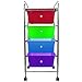 Sorbus 4 Drawer Organizer Rolling Cart -Features Storage Bins on Wheels-Great Organizer Cart for Home, Office, Classroom, Teaching Supplies and More (Multi-Color)