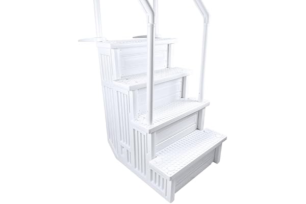 NorthFlo Above Ground Pool Step with Non-Slip Textured Steps - Reliable 300 lbs Max Load Capacity - for 48 to 54 Inch Tall Ab