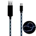 Tenfly Premium LED Flowing Light Glow in Dark Micro USB Cables Charge & Sync Cords for Samsung/HTC/GPS/MP3/Bluetooth and All Micro USB (Android)