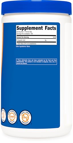 Nutricost D-Aspartic Acid (DAA) Powder 300G - Pure D Aspartic Acid
