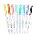 Self-Outline Metallic Markers, 8pcs Double Line Pen & Colored Permanent Marker Pens for Kids, Adults, Amateurs and Professionals Illustration Coloring Sketching Card Making