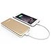 PowerSleek 7000mAH 2.1A Fast Charging Portable Slim External Battery Pack Power Bank for iPhone 6 6S 7 Plus, iPad Mini 4 5, Samsung Galaxy S7 S6 Edge, Note 5, LG G5 G4, HTC 10 - Gold