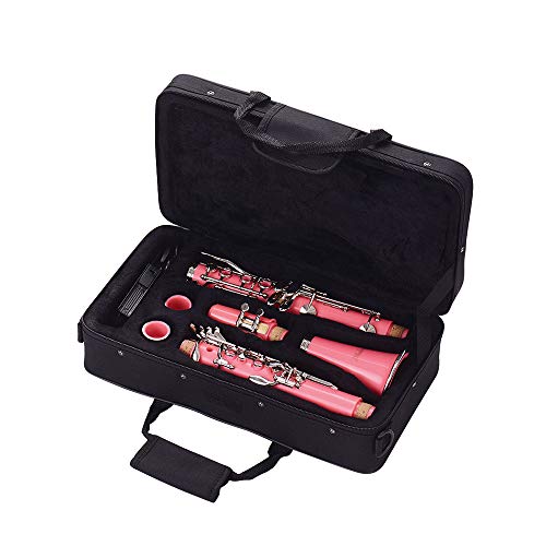 Clarinet,Muslady 17-Key Clarinet,Bb Flat ABS Woodwind Instrument with Carry Case Gloves Cleaning Cloth Mini Screwdriver Reed Case 10pcs Reeds