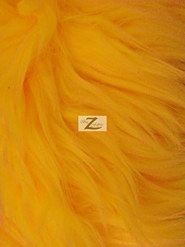 EcoShag Faux Fake Fur Solid Shaggy Long Pile Fabric Sold By The Yard DIY Coats Costumes Scarfs Rugs Accessories Fashion (Golden Yellow)
