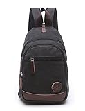 Lightweight Mini Canvas Backpack for Women Girls Purse Small Rucksack Sling Bag (Small, Black 2)
